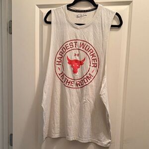 Under Armour White Tank with Red Graphic